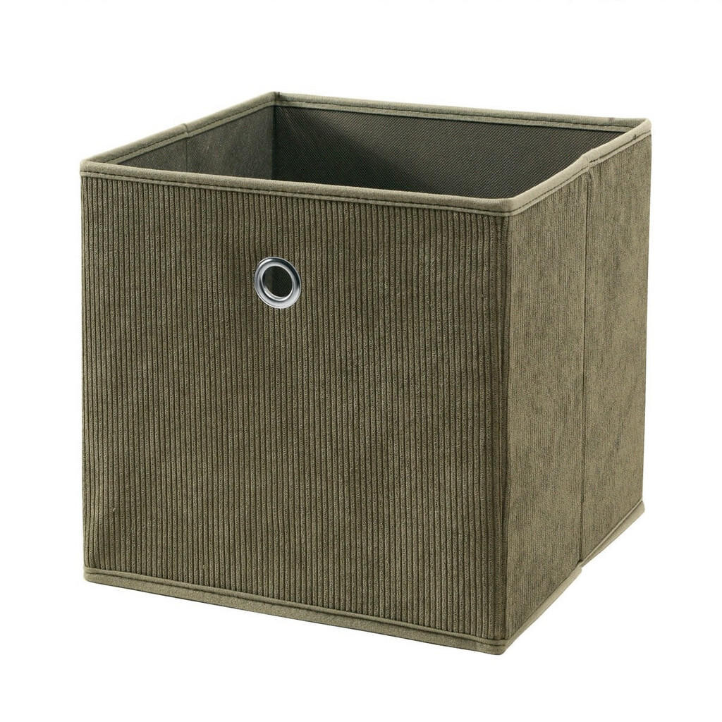 Calicosy SKLÁDACÍ kostka z khaki manšestrové látky - V 27 cm