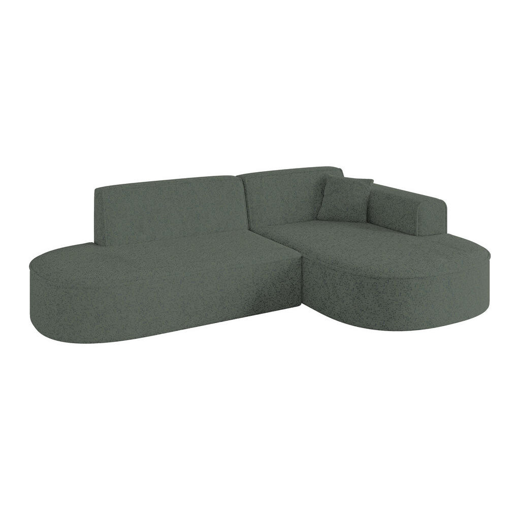 ALTDECOR ROHOVÁ SEDACÍ SOUPRAVA s otomanem vpravo MARI-L1 – 243 × 171 × 79 cm, zelená látka