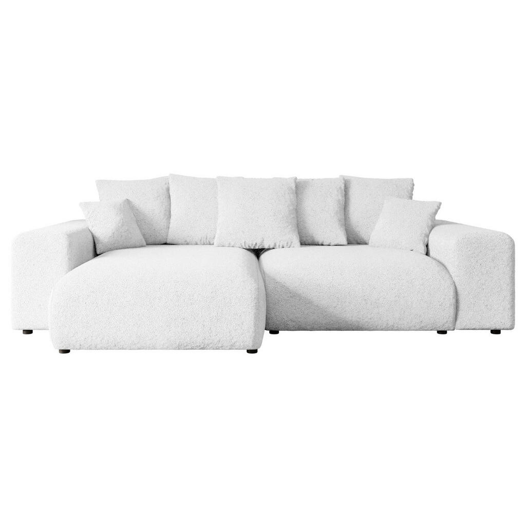 ALTDECOR ROHOVÁ SEDACÍ SOUPRAVA s otomanem vlevo ESKAR-L 266x176x72 bílá buklé