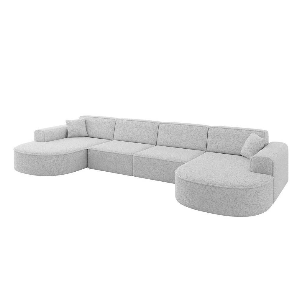 ALTDECOR SEDACÍ souprava MARI-U2 – 388 x 171 x 79 cm, šedá tkanina