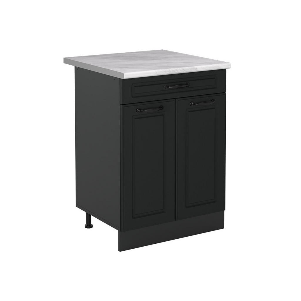 Vicco SPODNÍ SKŘÍŇKA KUCHYŇSKÉ LINKY R-Line, Antracitový venkovský dům/Antracit, 60 cm se zásuvkou pracovná doska Mramor
