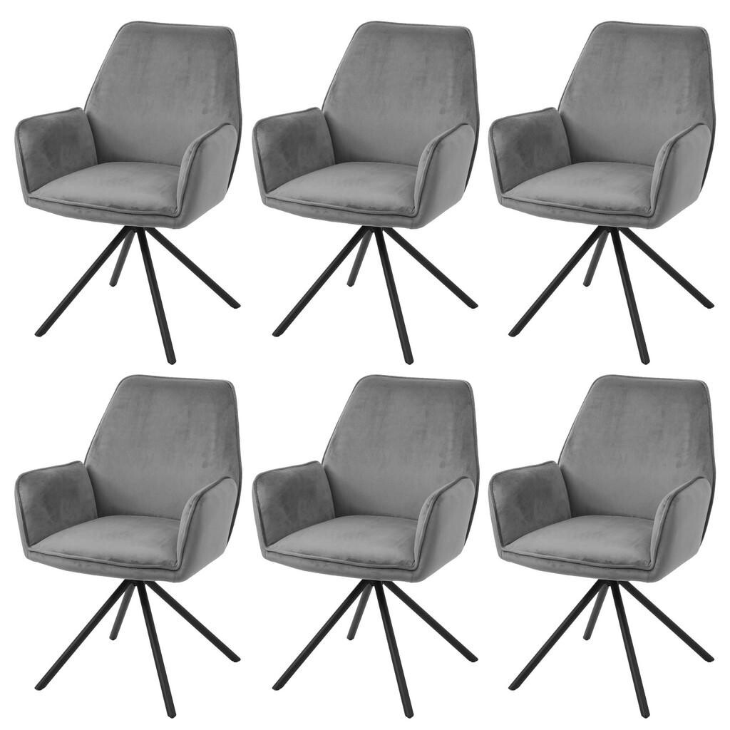 MCW JÍDELNÍ ŽIDLE Antracitová, černá, sada 6 kusů
