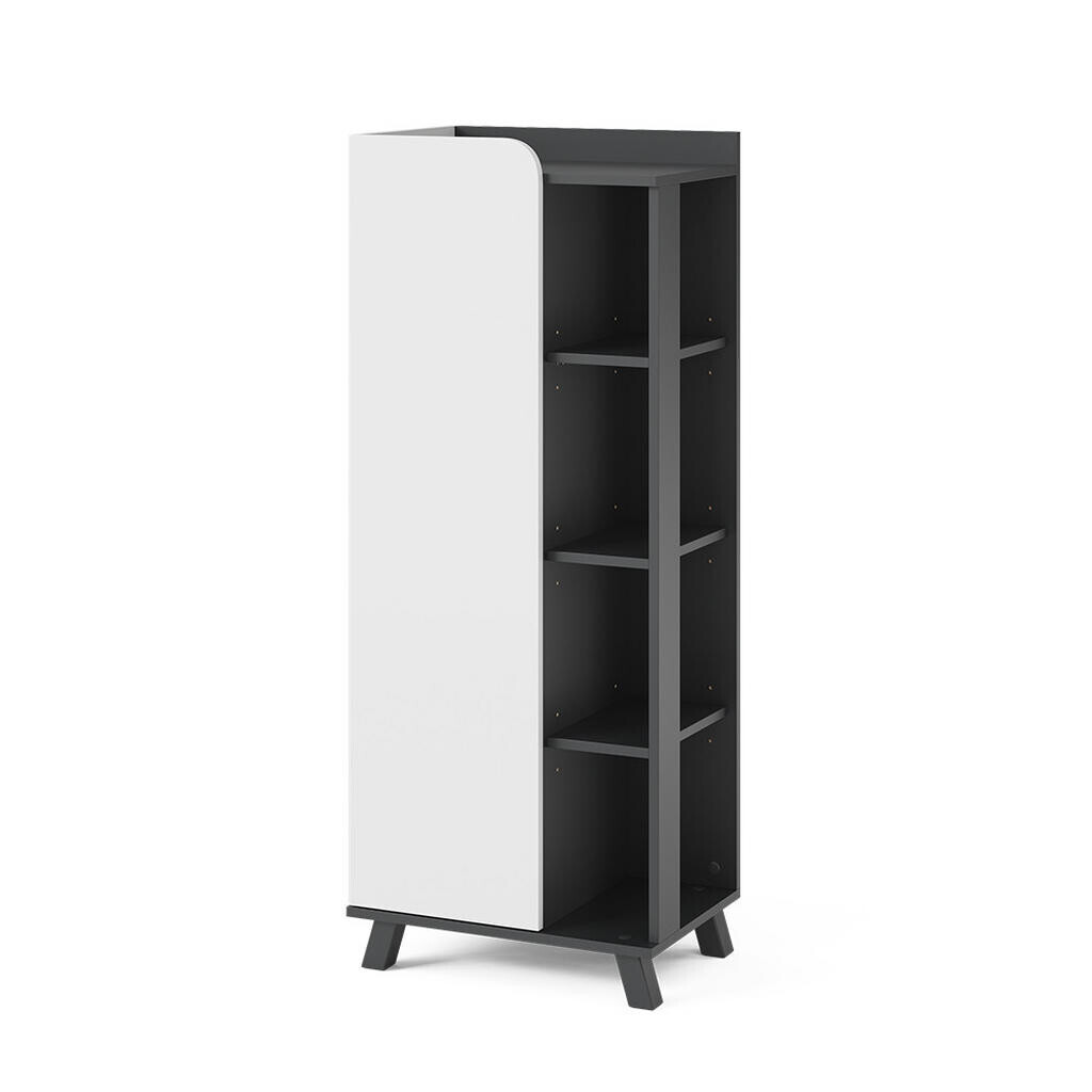 Vicco MIDI SKŘÍŇKA Karen Antracitová/bílá 50 x 128 cm s dveřmi a otevřenými přihrádkami