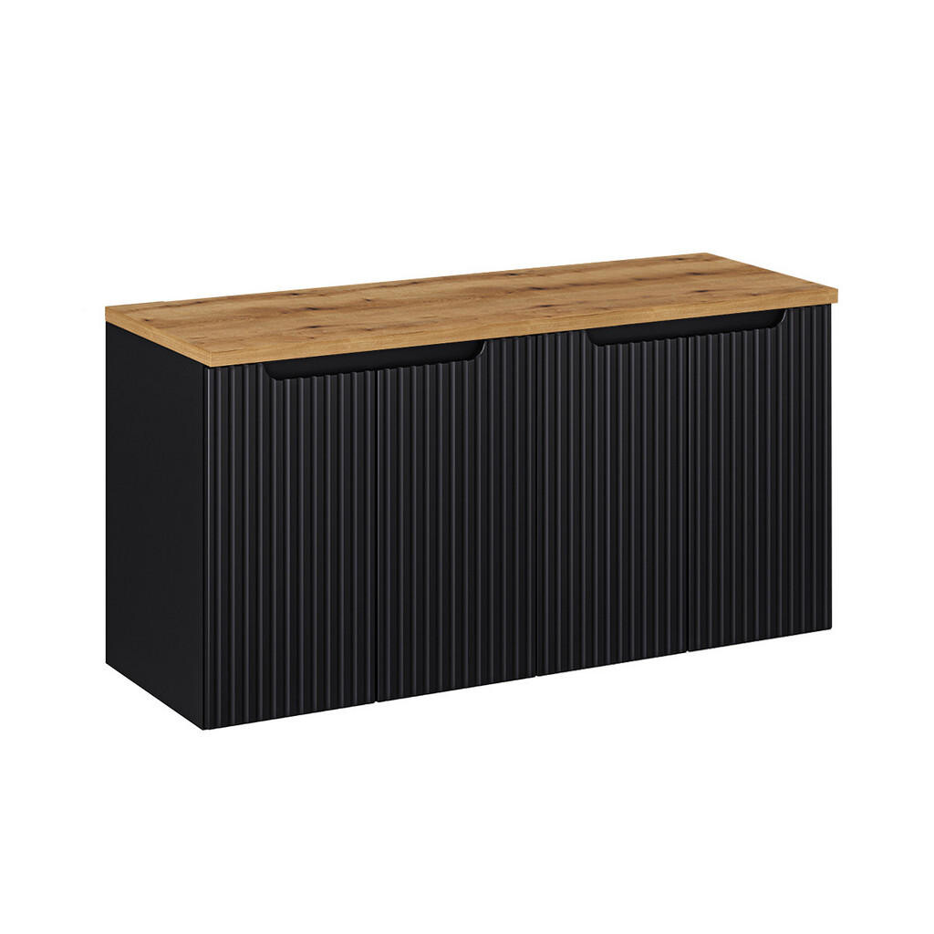Petits-meubles SKŘÍŇKA POD UMYVADLO 120cm Riva Černá a dřevěná