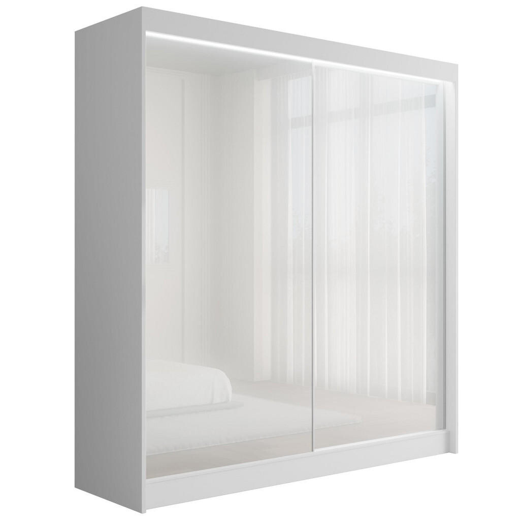 ALTDECOR ŠATNÍ SKŘÍŇ PEKA s LED – 200 cm – bílá