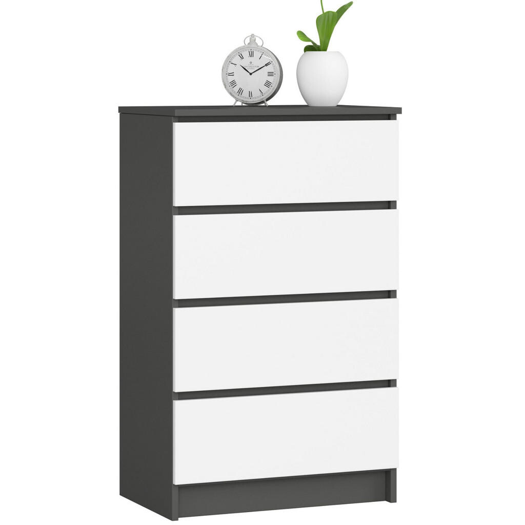 RAUMHIRSCH FURNITURE KOMODA grafitově šedá, bílá 99/60/40