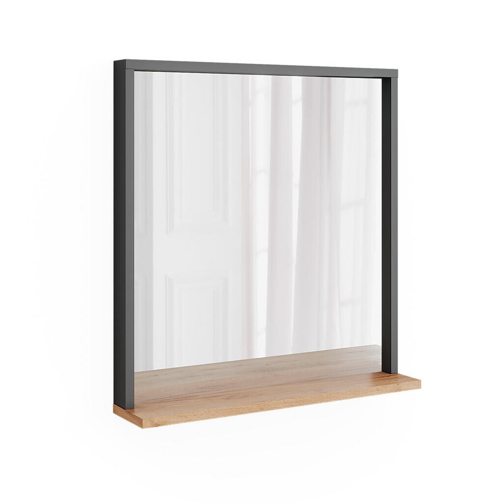 Vicco NÁSTĚNNÉ ZRCADLO Orlando Antracit/zlatý dub 57 x 60 cm se zrcadlem