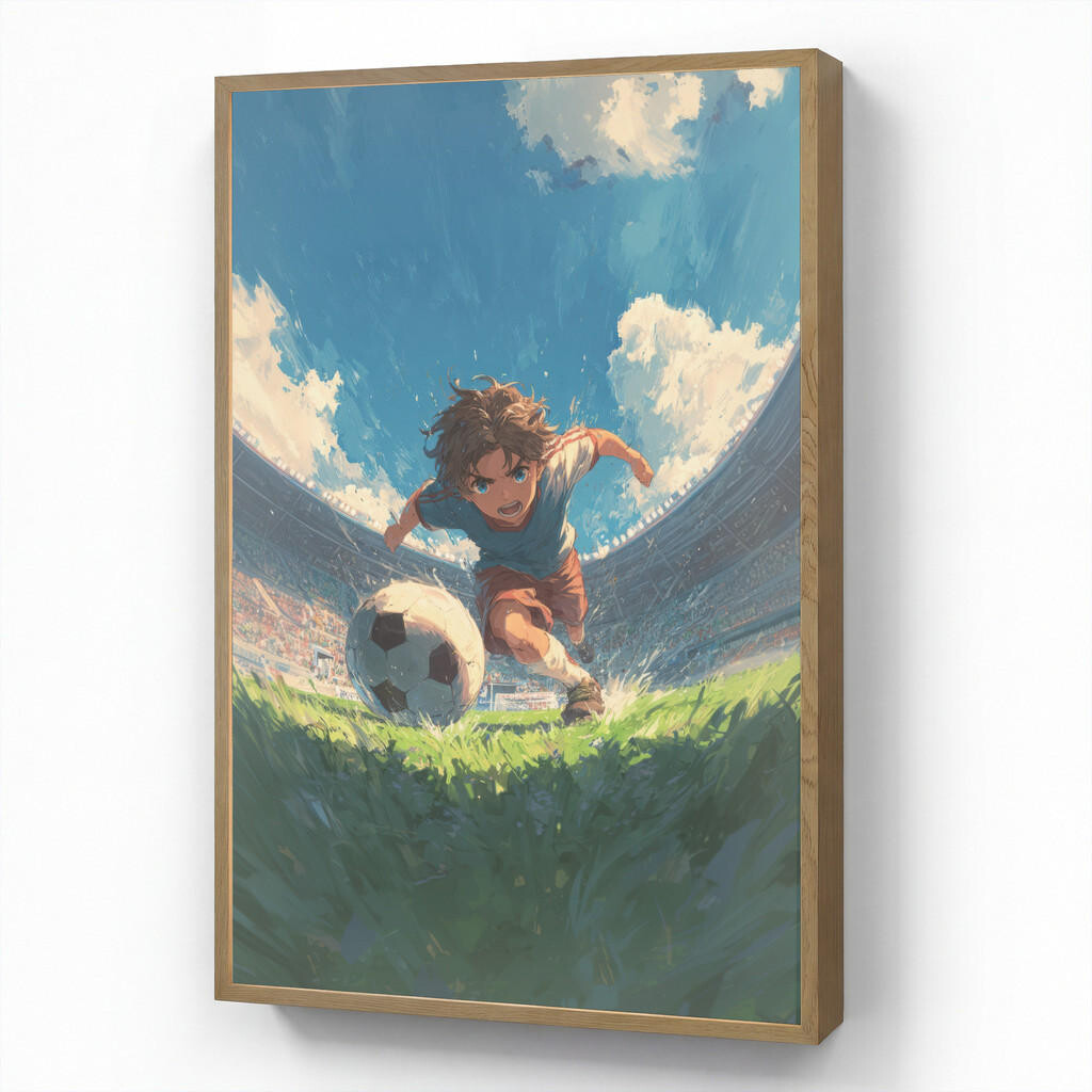 OnlyWow NÁSTĚNNÁ LAMPA S AKUMULÁTOREM Stadion - Fotbalista - Míč 60x90 cm