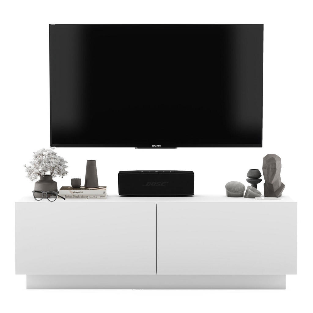 Meble Lindner TV stolek Enjoy Bílá mat 120 cm se soklem