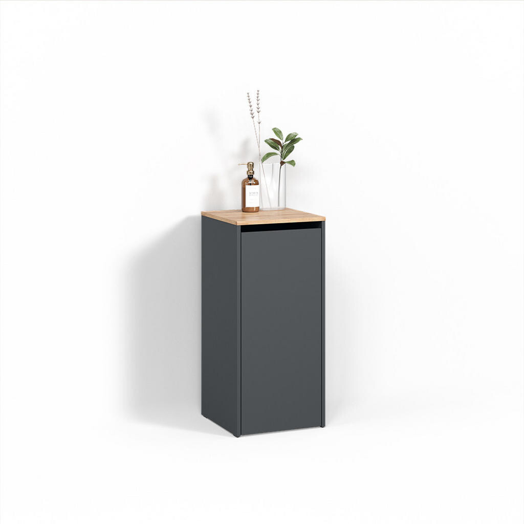 Livinity® KOUPELNOVÁ SKŘÍŇKA Paolina Antracit/zlatý dub 40.2 x 88.2 cm s košem na prádlo