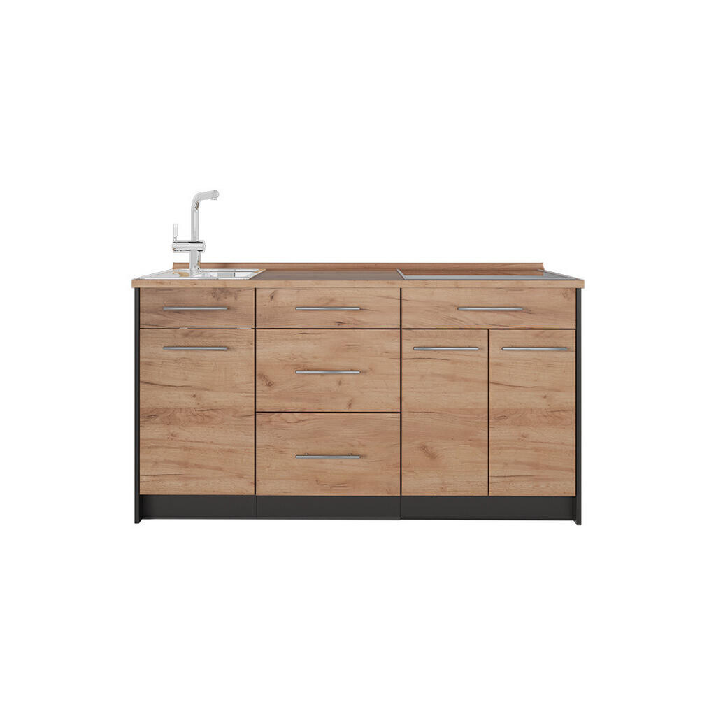 Vicco KUCHYŇSKÝ BLOK Fame-Line, Zlatý mocný dub/Antracit, 150 cm, PD Dub
