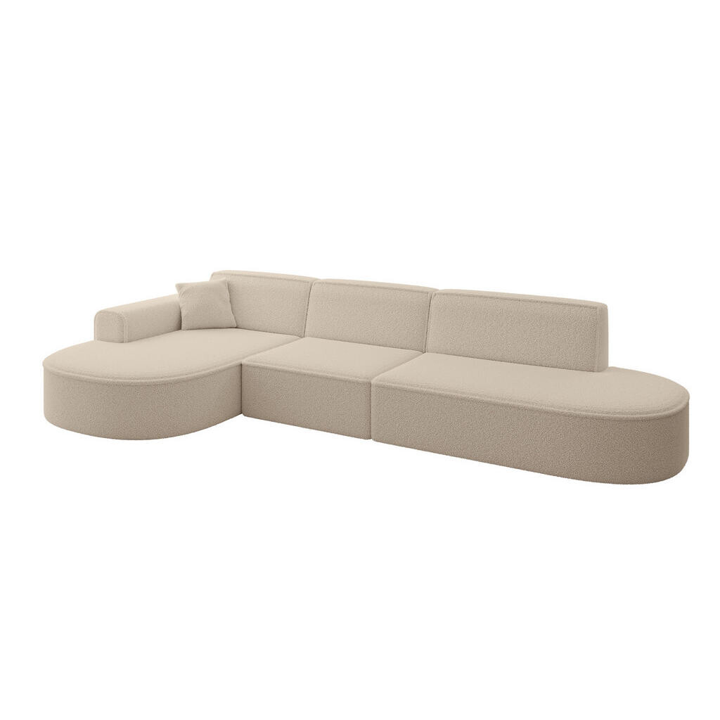 ALTDECOR ROHOVÁ SEDACÍ SOUPRAVA s otomanem vlevo MARI-L2 – 328 x 171 x 79 cm, tmavě béžová buklé
