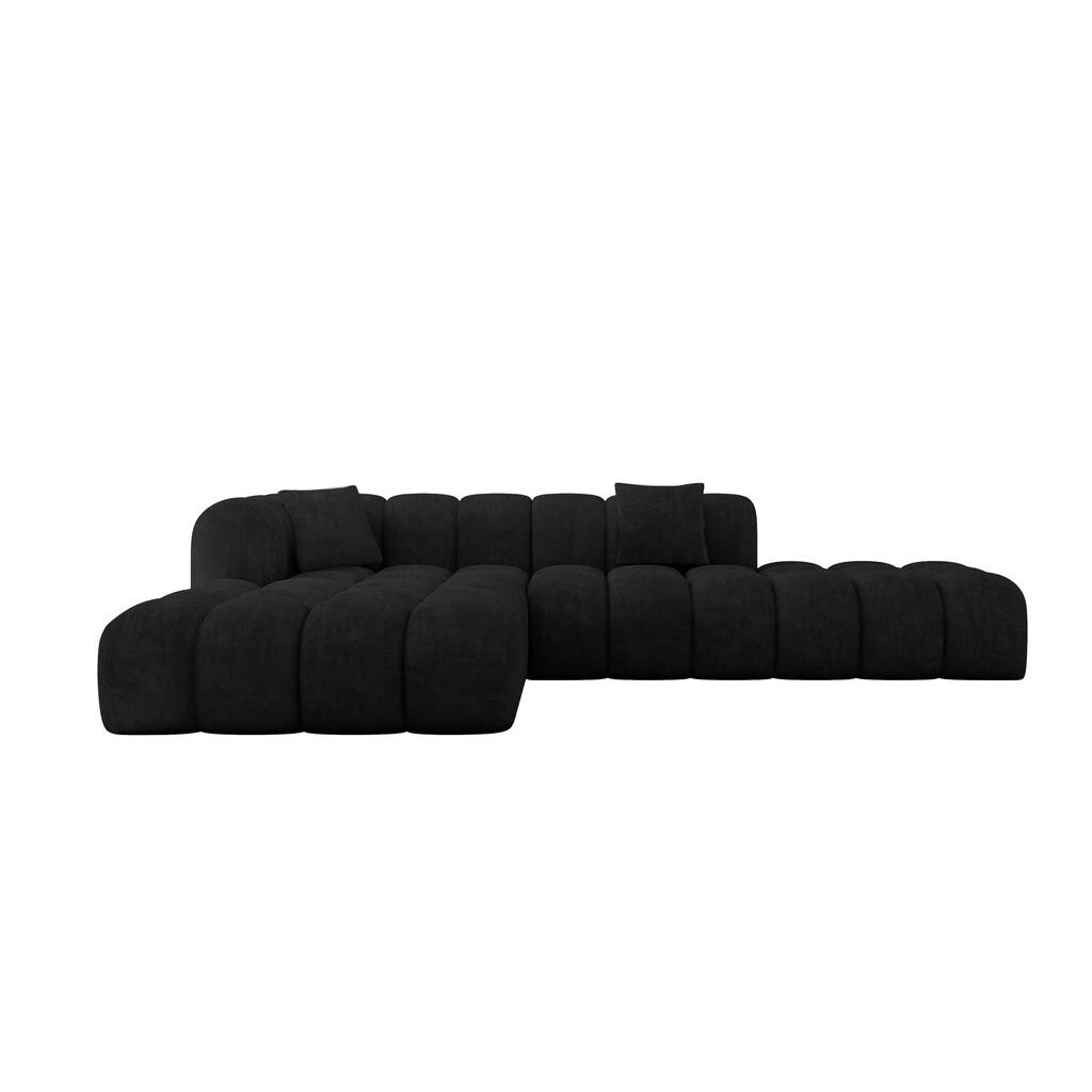 ALTDECOR ROHOVÁ SEDACÍ SOUPRAVA s otomanem vlevo OLEA-L2 – 289 × 176 × 71 cm, černá