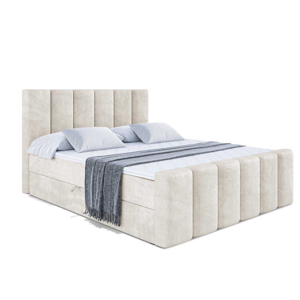 ALTDECOR AMERICKÁ postel BOXI1-Z – 140 × 200 cm – H3 – ecru