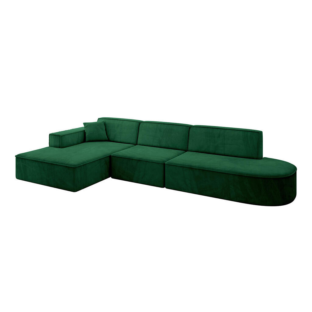ALTDECOR ROHOVÁ SEDACÍ SOUPRAVA s otomanem vlevo IREA-L2-v4 – 328 x 171 x 79 cm, zelená