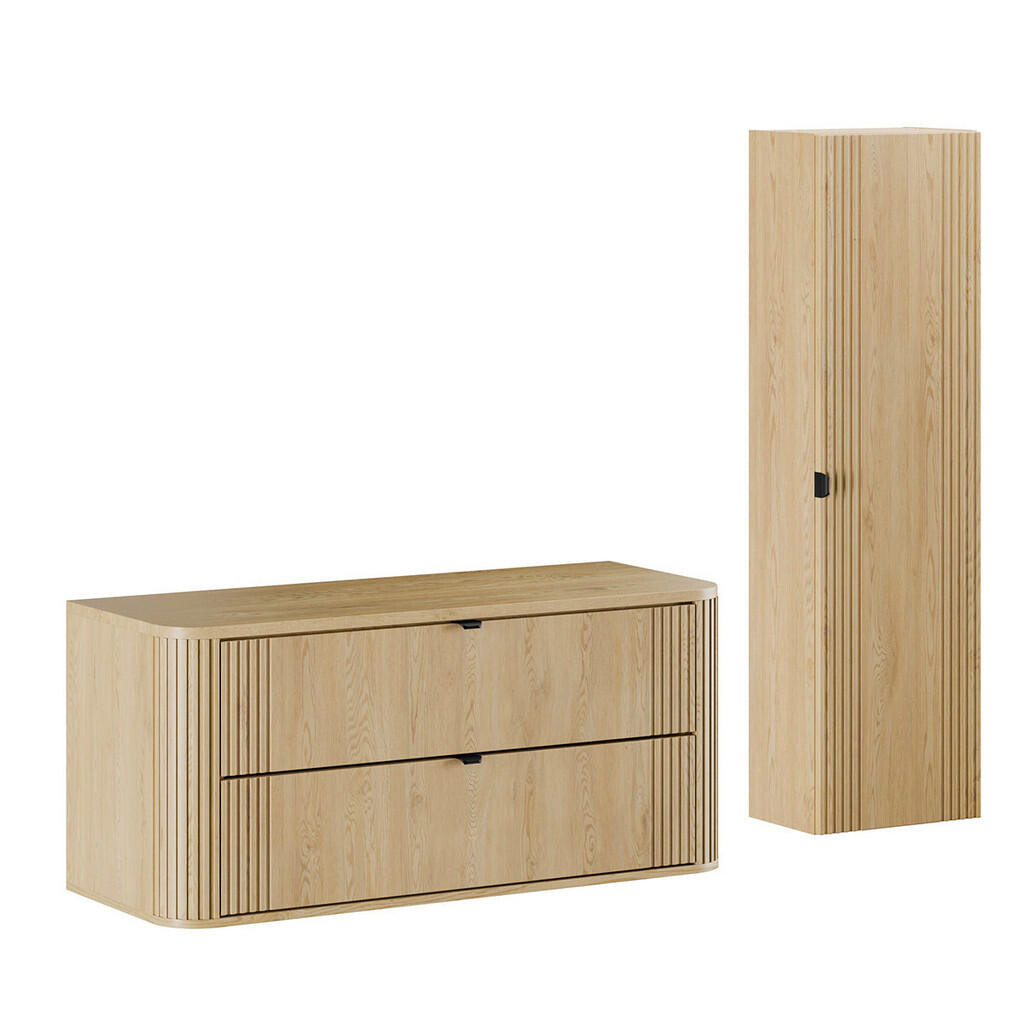 Petits-meubles SKŘÍŇKA POD UMYVADLO 120.4cm Mila 2er-Set Světlý dub