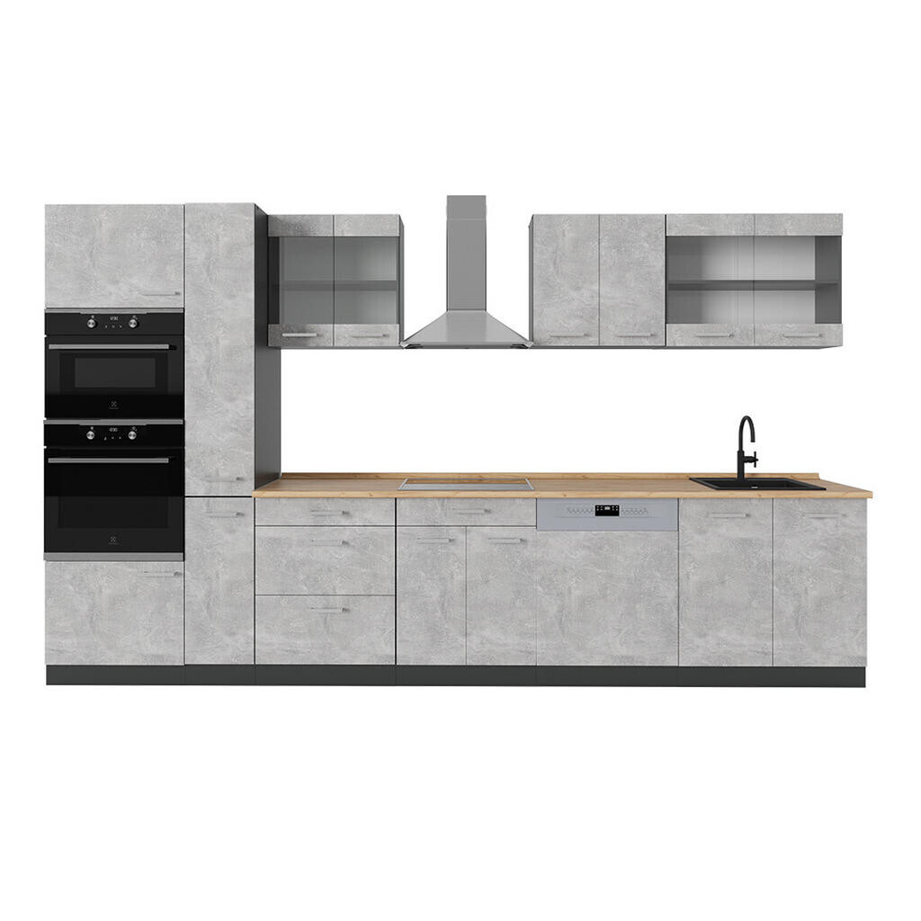 Vicco KUCHYŇSKÝ KOUT R-Line Beton/antracit 350 cm bez pracovní desky