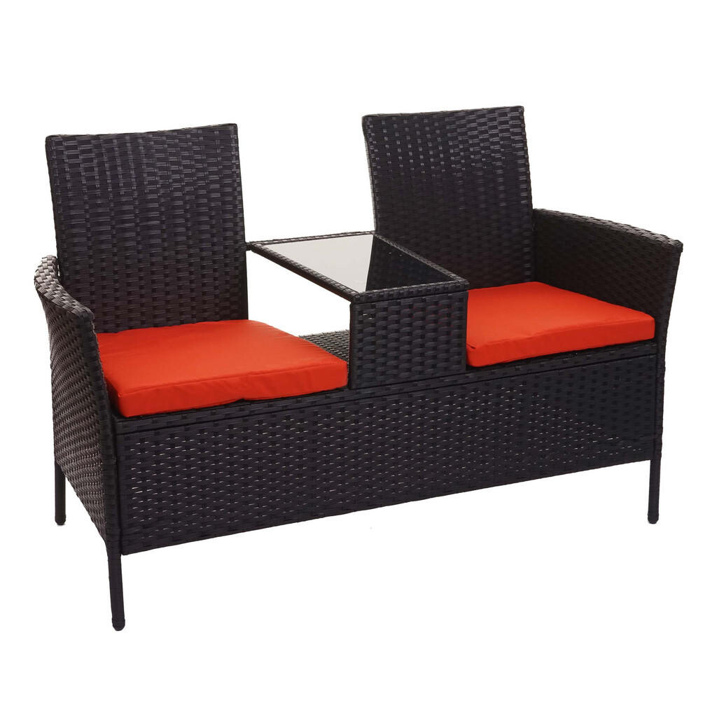 MCW POLY-RATTAN LAVICE Černá, oranžová