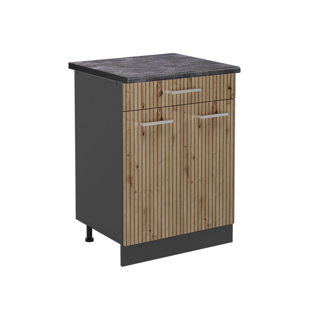 Vicco SPODNÍ SKŘÍŇKA KUCHYŇSKÉ LINKY R-Line Řemeslný dub 60 cm , PD Antracit