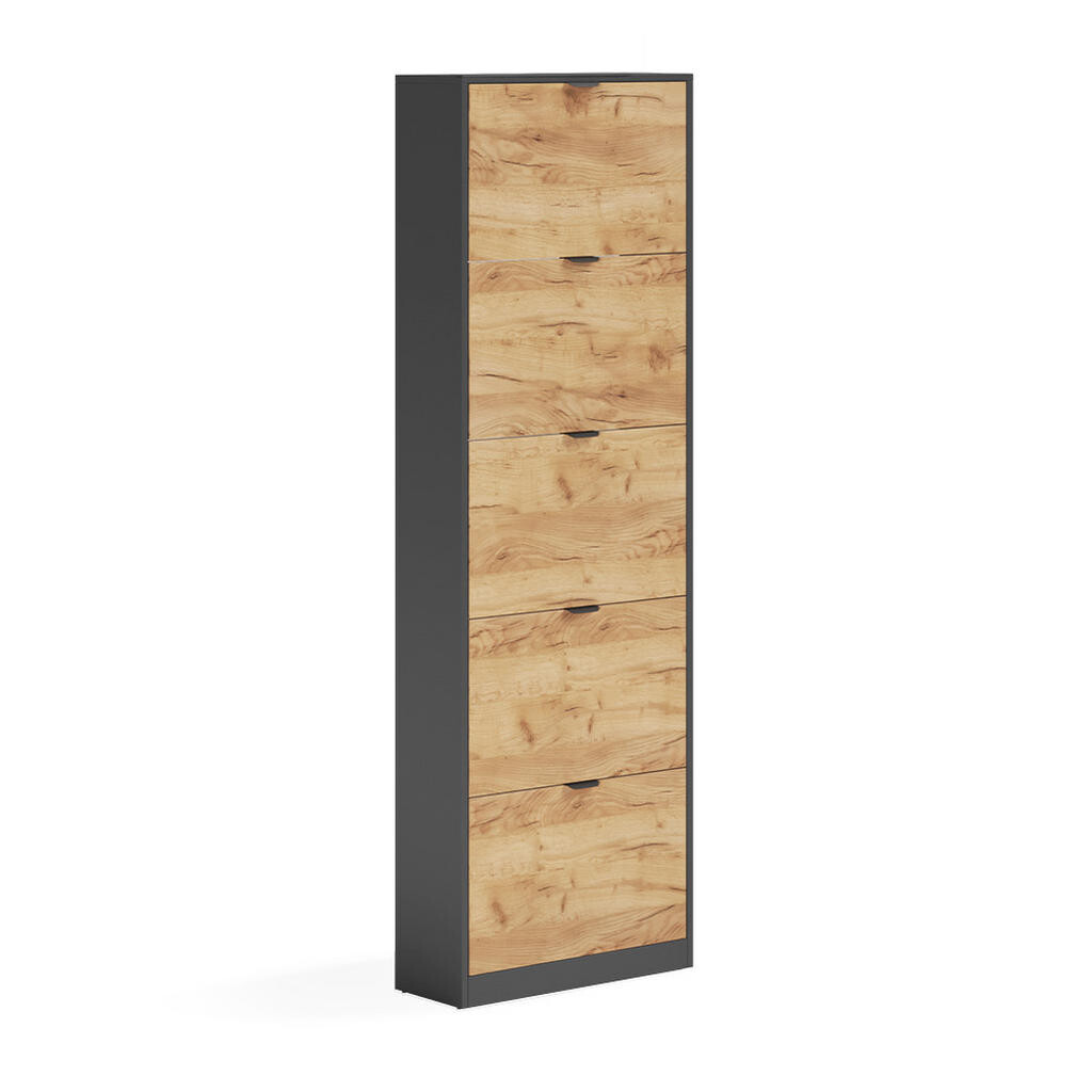 Vicco BOTNÍK NA BOTY Gizmo, Zlatý mocný dub/Antracit, 59 x 181.1 cm s 5 přihrádkami