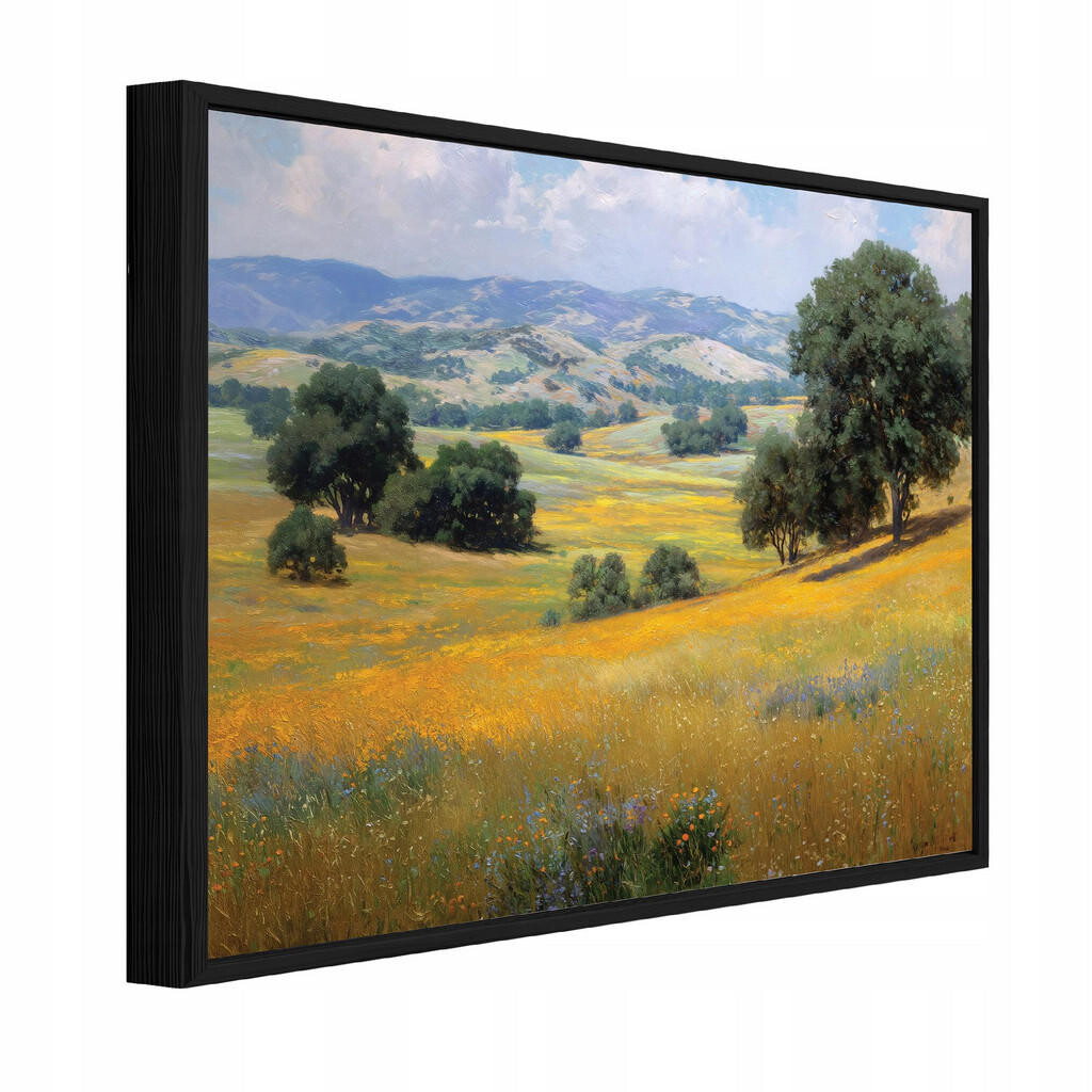 Wallarena ZARÁMOVANÉ obrazy krajina pole béžová 100x70 cm