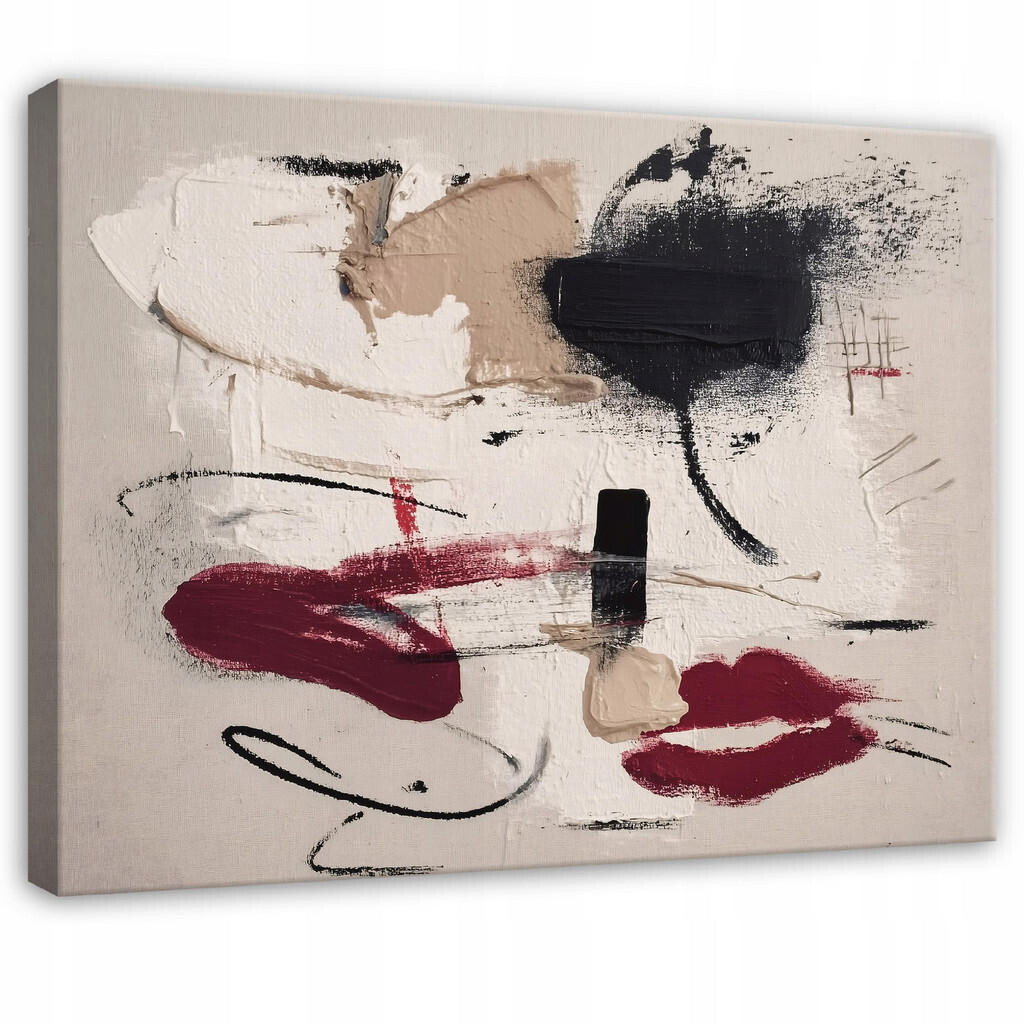 Wallarena OBRAZ NA PLÁTNĚ Abstract Morceau Beige 100x70 cm