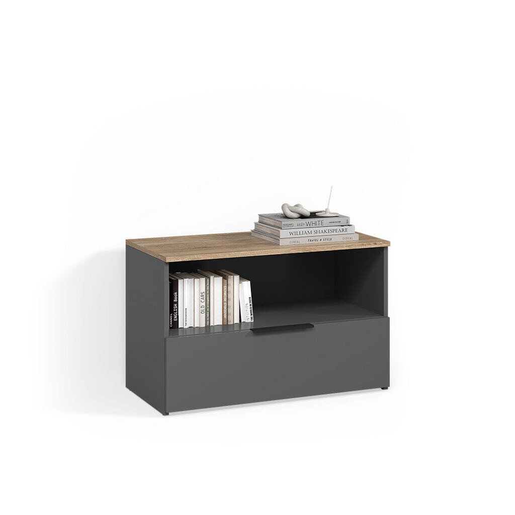 Livinity® KREDENC Piave Anthracite/Sonoma s 1 uzavřenou přihrádkou