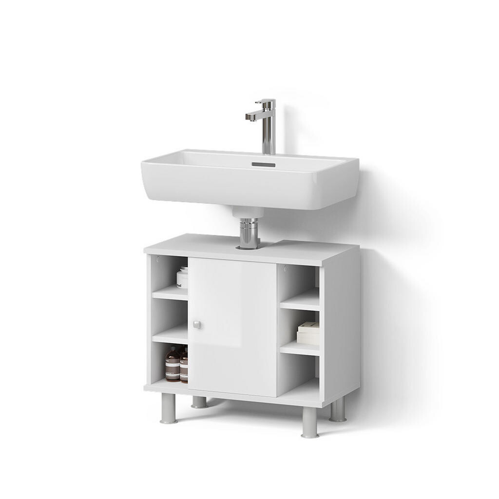 Livinity® ZÁKLADNÍ SKŘÍŇKA POD UMYVADLO Fucino Bílá vysoký lesk 60 x 54 cm