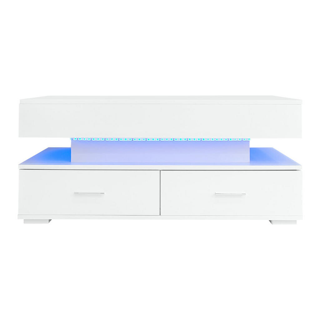 FLIEKS KONFERENČNÍSTOLEK 100x50cm Bílý LED Bluetooth Zvedací