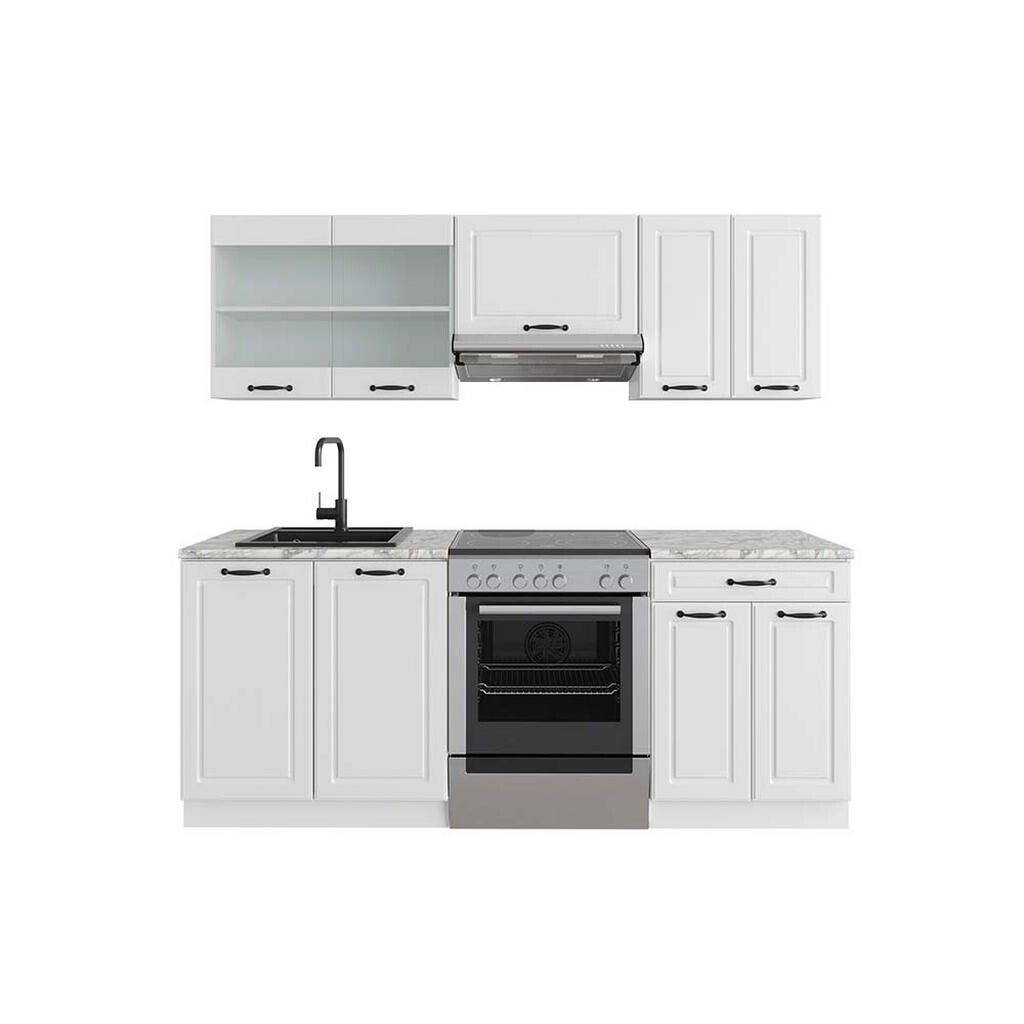 Vicco KUCHYŇSKÝ KOUT R-Line Bílý venkovský dům/bílá 200 cm , PD Mramor