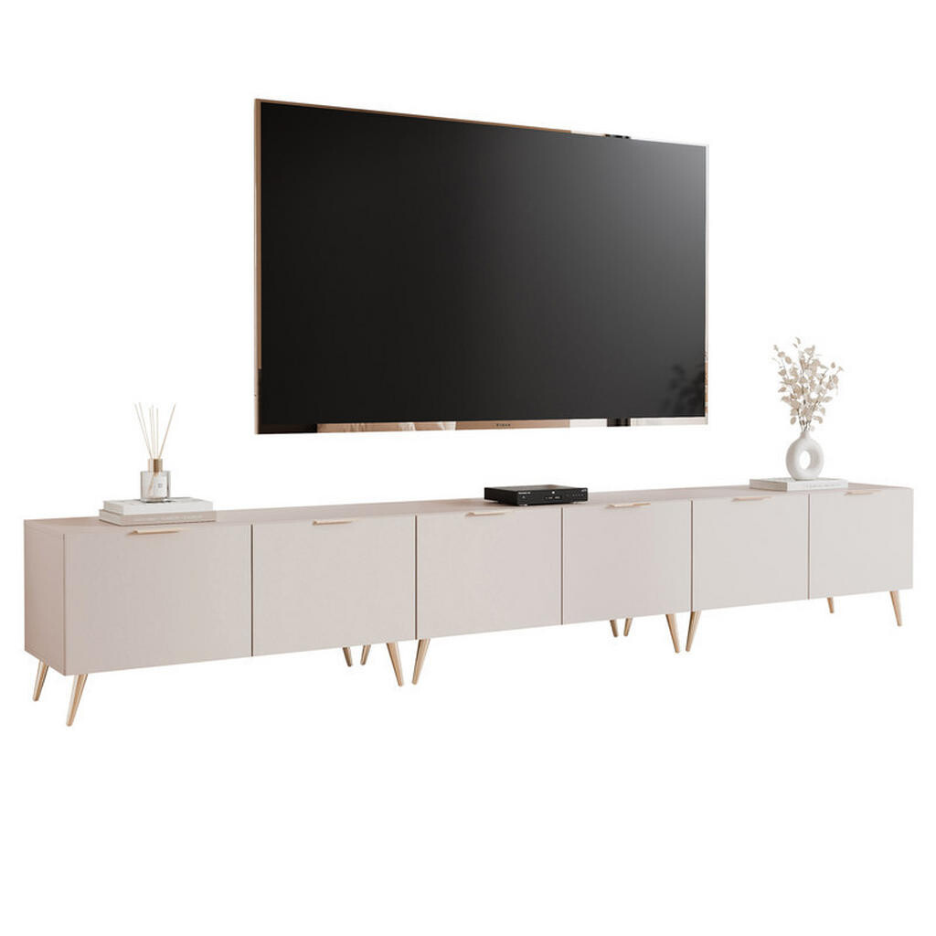 Idohome TV skříňka ANGEL 300 cm na nožkách s osvětlením KAŠMÍROVÁ