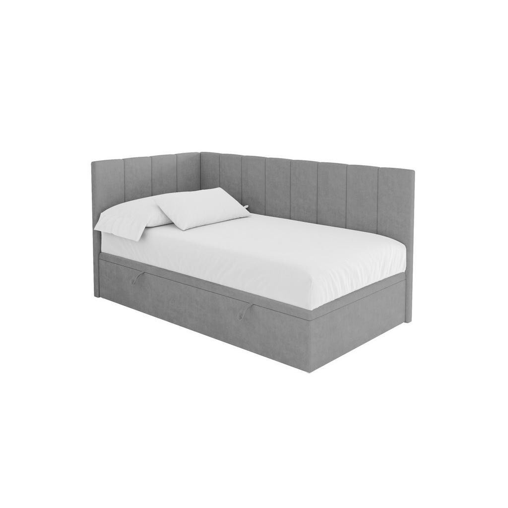 ALTDECOR JEDNOLŮŽKOVÁ POSTEL pro mládež s úložným prostorem vpravo, bez matrace - LOVY 90x200 šedá