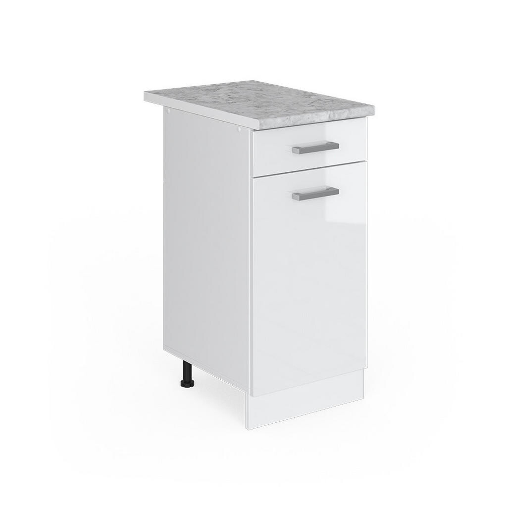 Vicco SPODNÍ SKŘÍŇKA KUCHYŇSKÉ LINKY R-Line Bílá vysoký lesk 40 cm s pracovní deskou