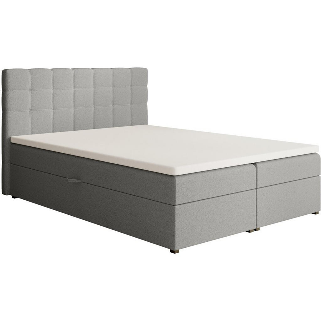 Beautysofa ČALOUNĚNÁ postel Topiq I 144/203/103, šedá, bouclé látka