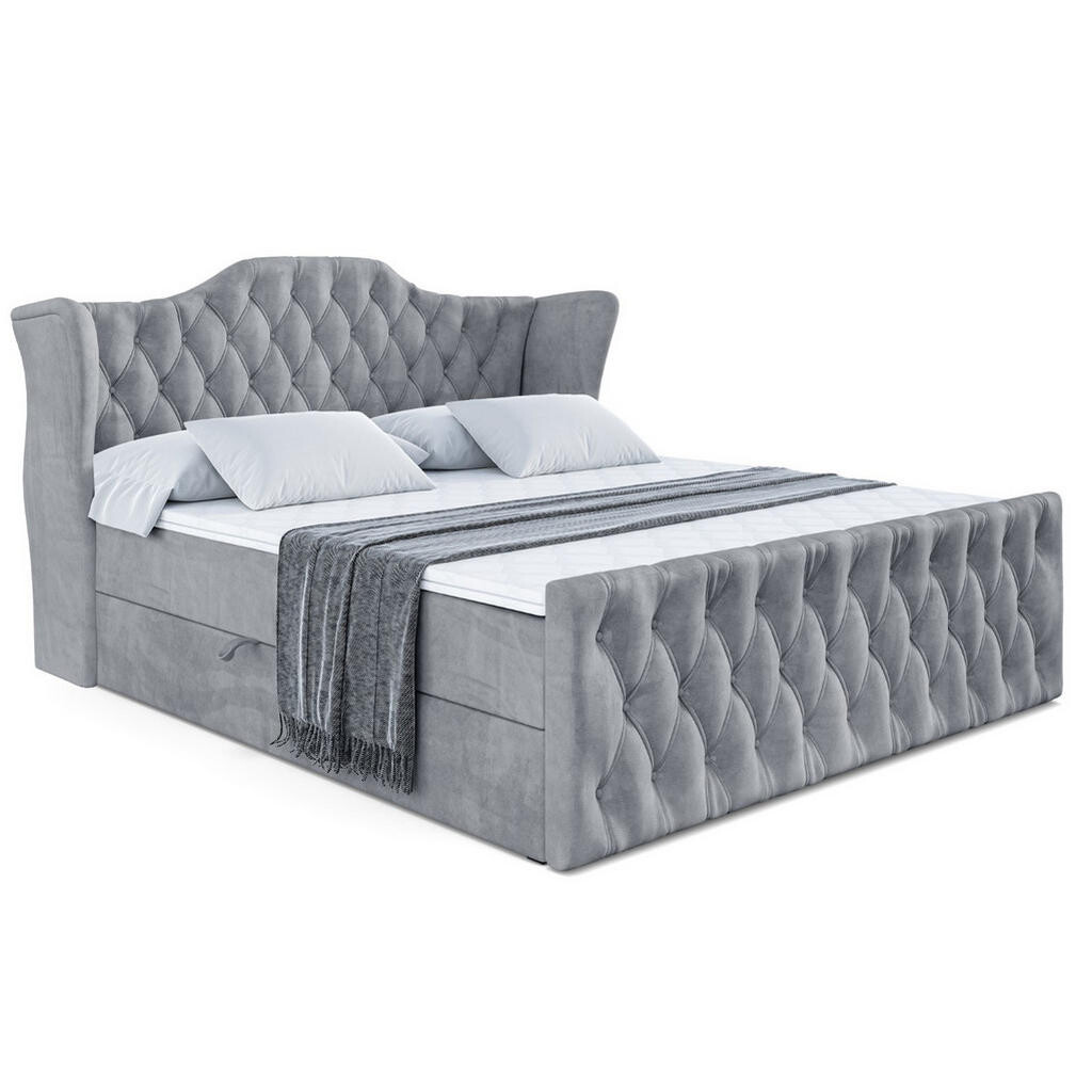 ALTDECOR AMERICKÁ postel VILA-Z – 160 × 200 cm – H4 – šedá