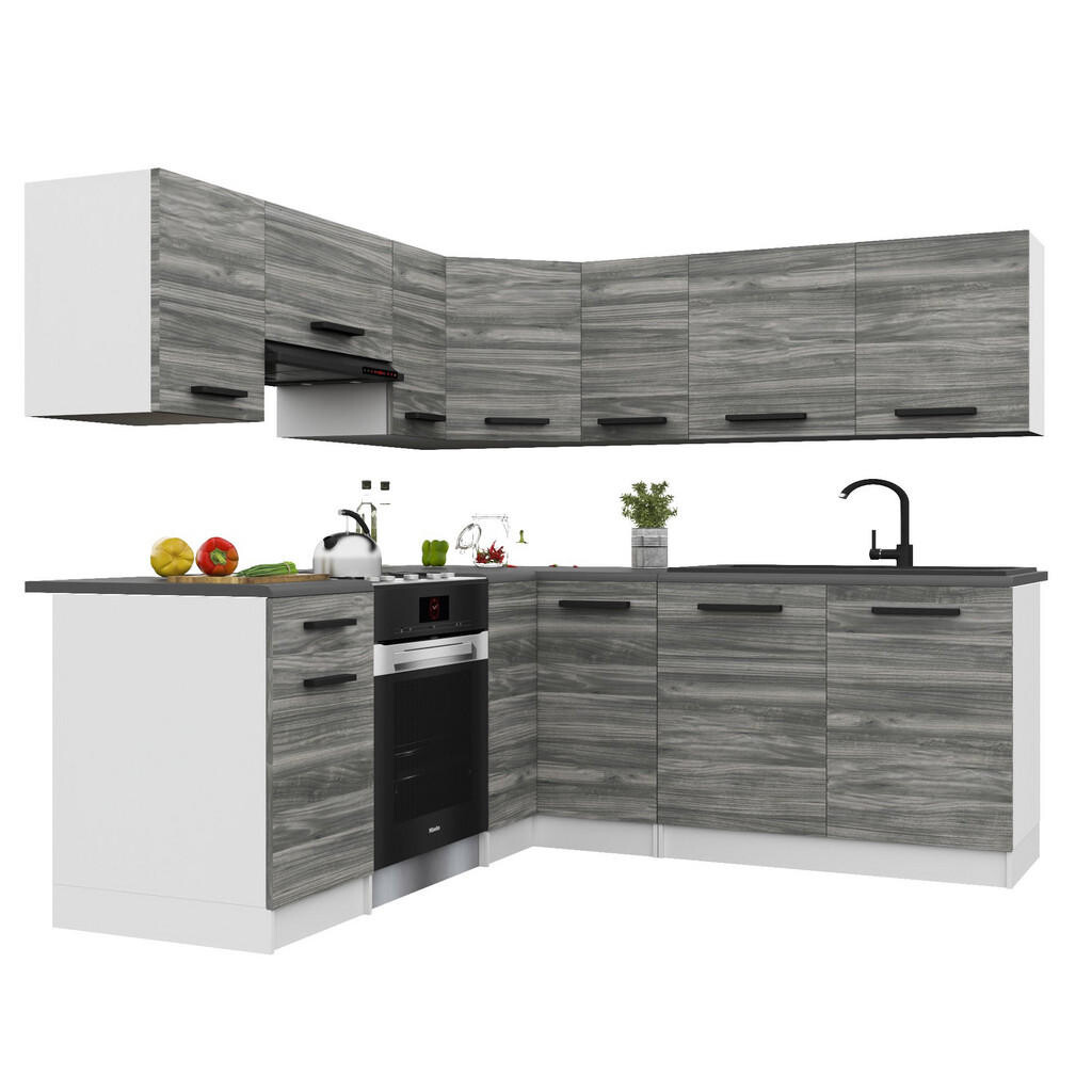B BELINI GROUP KUCHYŇSKÁ LINKA Italia 6 360 cm, s pracovními deskami, Šedá Glamour