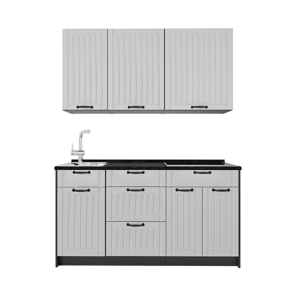 Vicco JEDNOTKOVÁ KUCHYNĚ Fame-Line, Bílý venkovský dům/Antracit, 150 cm bez pracovní desky
