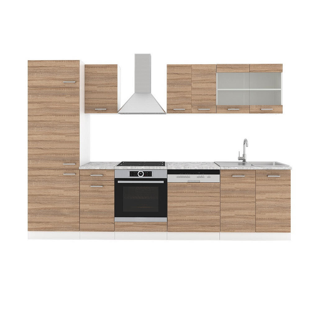 Vicco KUCHYŇSKÝ KOUT R-Line Sonoma 300 cm s pracovní deskou