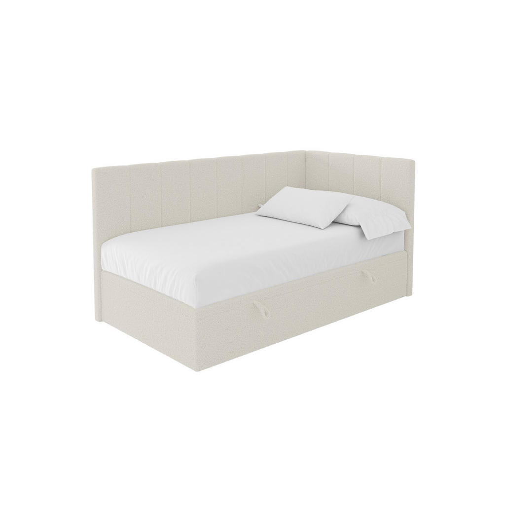 ALTDECOR JEDNOLŮŽKOVÁ POSTEL pro mládež s úložným prostorem vlevo, s matrací - LOVY 80x200 béžová