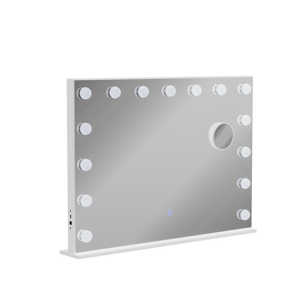 Vicco ZRCADLO TOALETNÍHO STOLKU Greta Bílá 58 x 47 cm s osvětlením LED