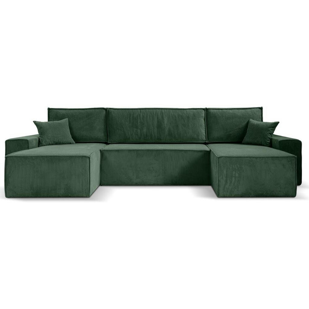 Beautysofa SEDACÍ SOUPRAVA Hektor U s funkcí spaní, 377 cm, tmavě zelená