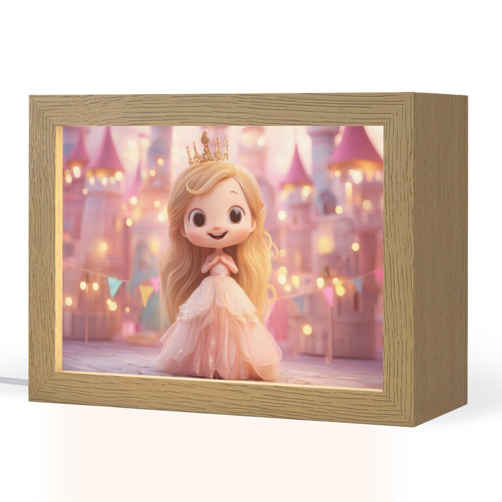 OnlyWow NOČNÍ LAMPIČKA Princezna - Růžová - Zámek 20x15 cm