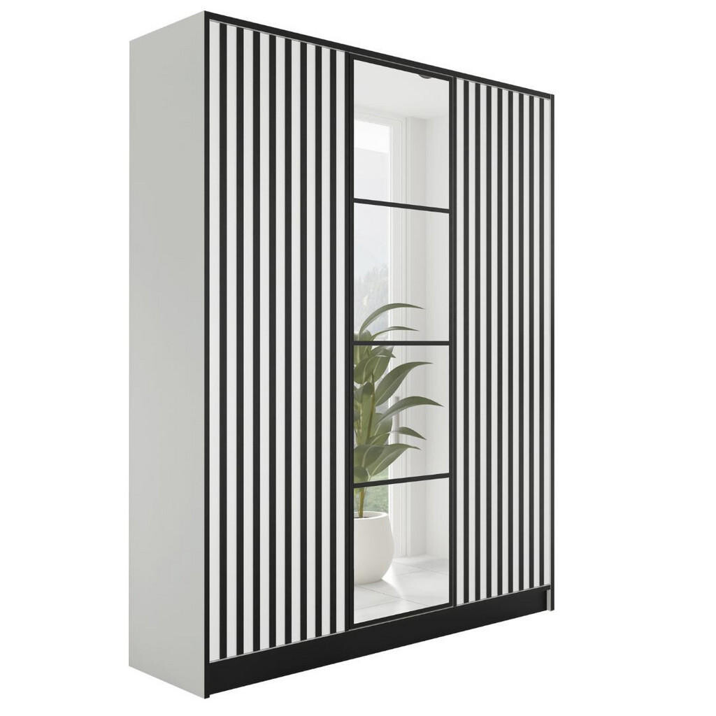 Kier Furniture ŠATNÍ SKŘÍŇ EDEN 3D v3 - 156,4x205x39 cm - Bílá