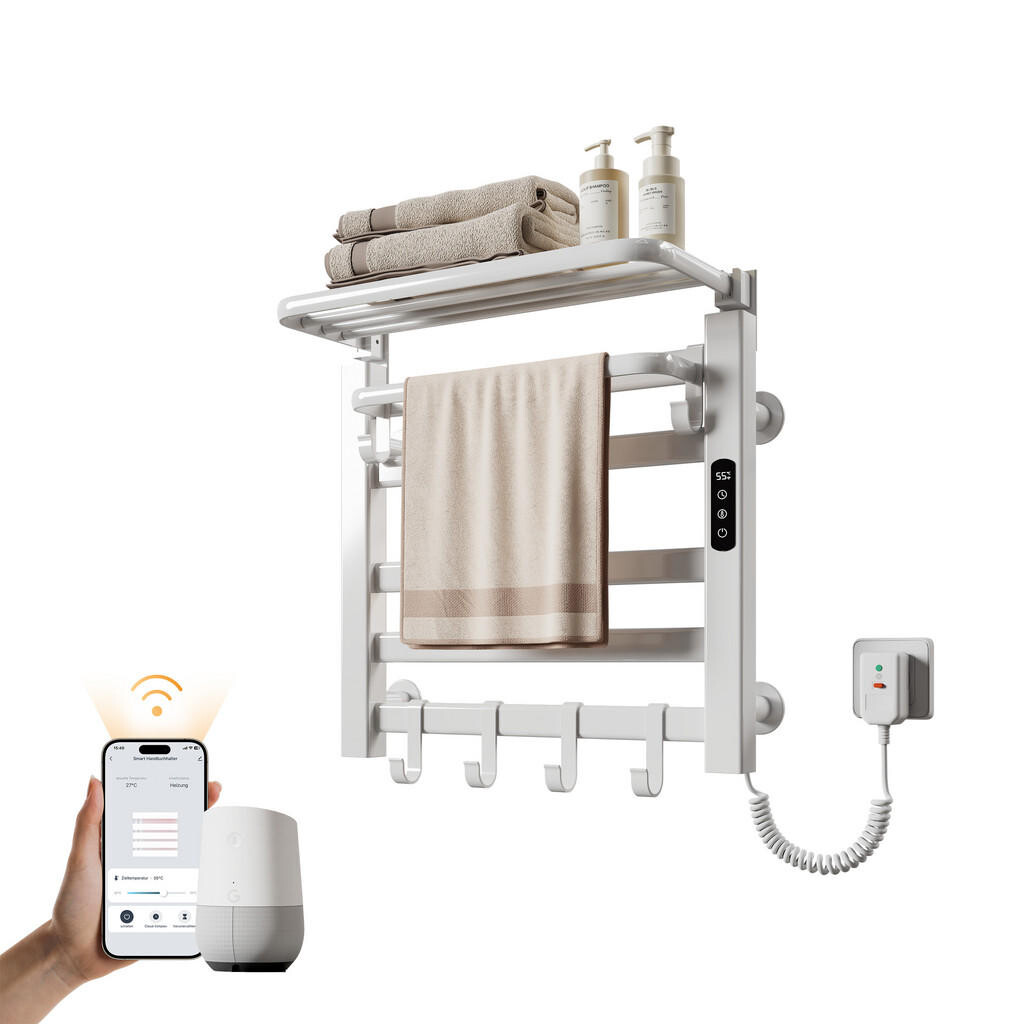EMKE RADIÁTOR Elektrický radiátor s WiFi a dálkovým ovládáním, bílý, 50/50 cm