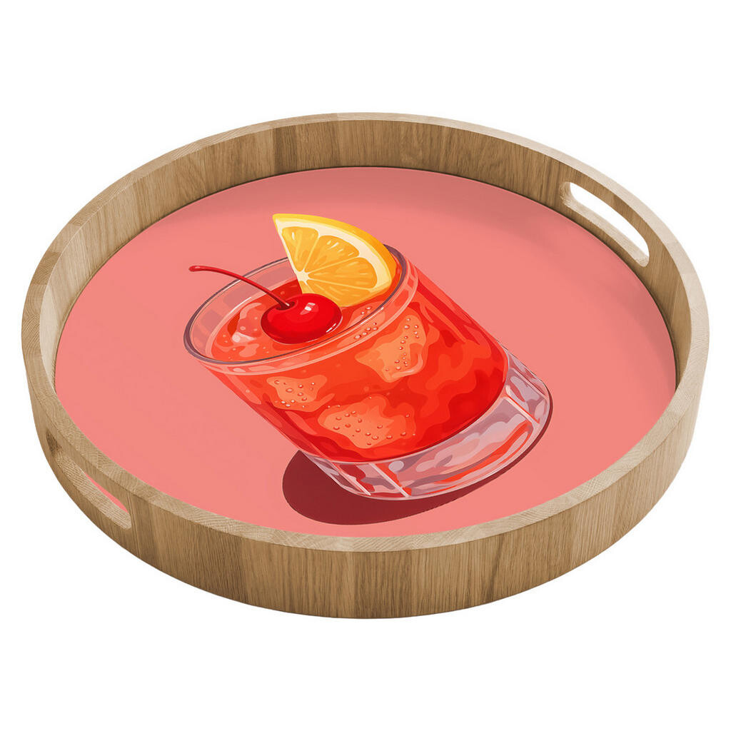 OnlyWow SERVÍROVACÍ PODNOS Sklenice - Kostky ledu - Citron - Třešeň 40x40 cm