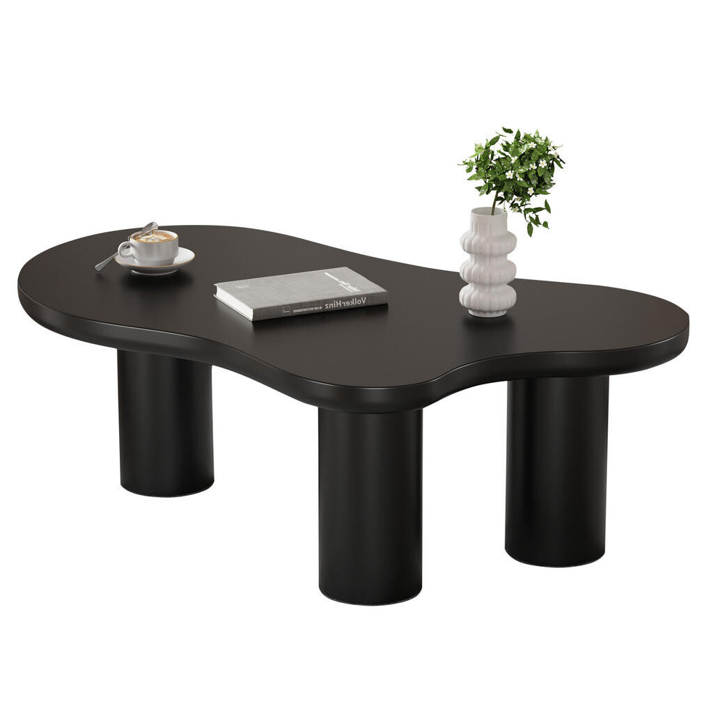 Redom KONFERENČNÍ stolek 107/66/40,5 cm s deskou z MDF, plstěnými podložkami a stabilními nohami, Černá