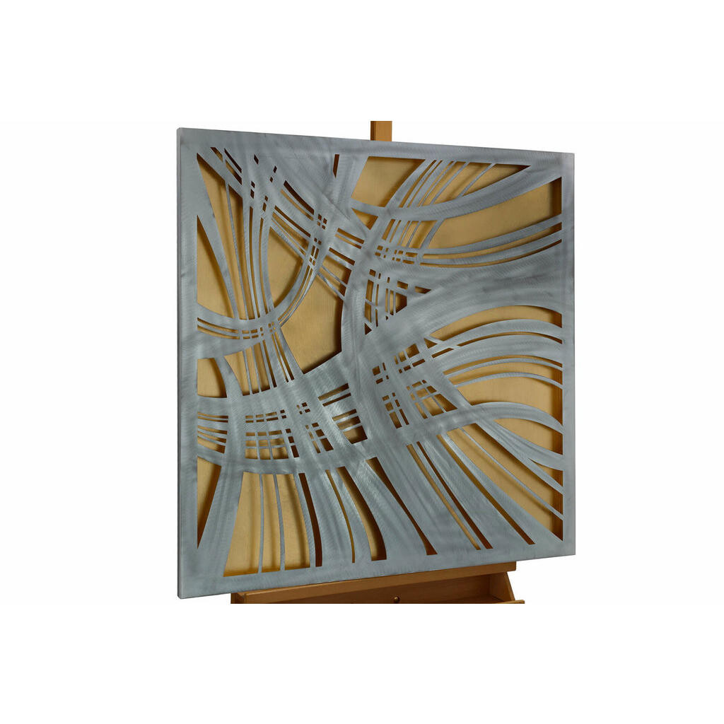 KUNSTLOFT KOVOVÝ OBRAZ STŘÍBRO VĚTRU, 80/80 CM
