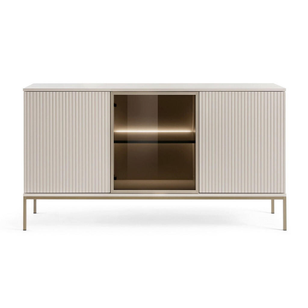 Selsey KOMODA Tosena černá/dub Wotan s LED 154 cm