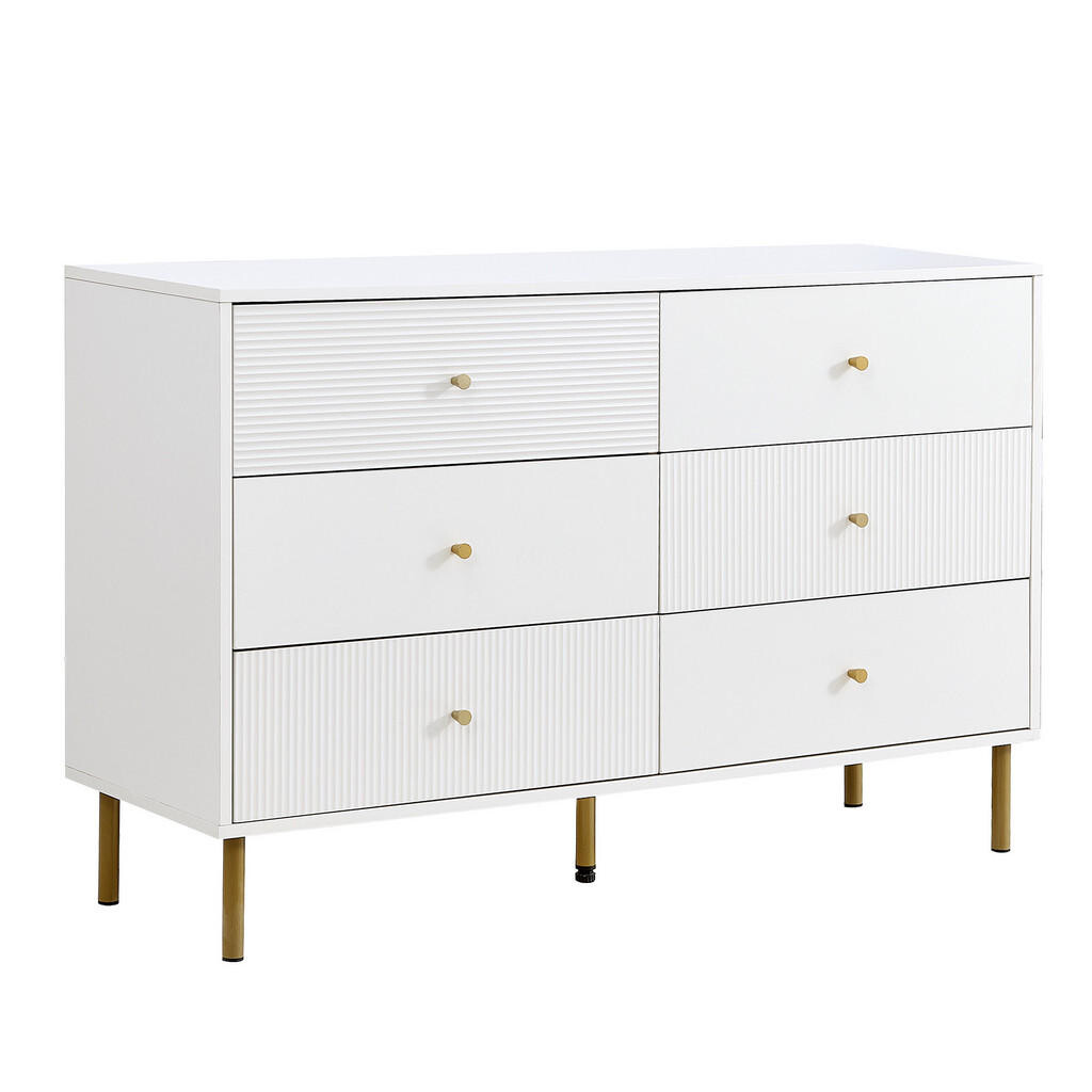 Urban Meuble SIDEBOARD se 6 zásuvkami Elegantní komoda bílá