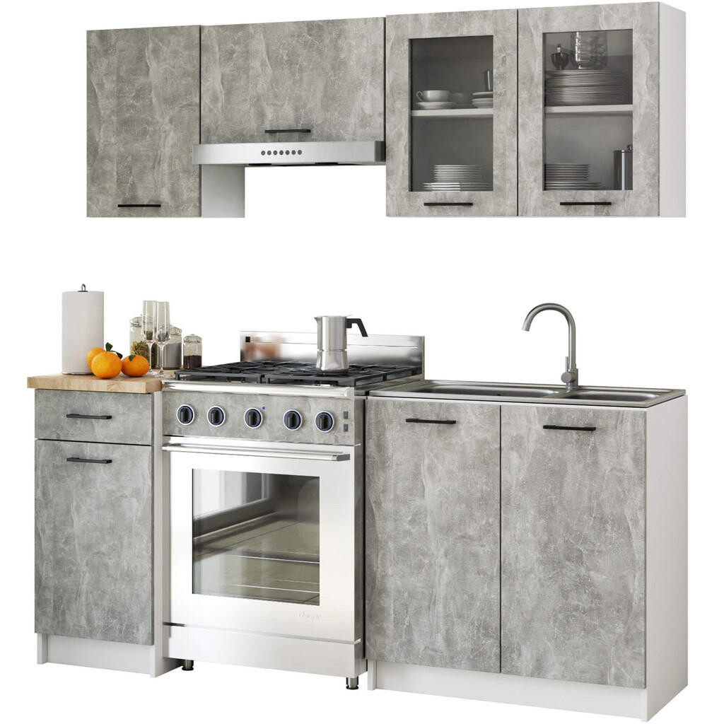 RAUMHIRSCH FURNITURE KUCHYŇSKÝ BLOK Beton 203/180/46